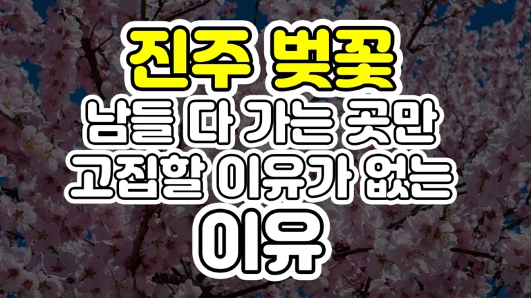 진주 벚꽃, 남들 다 가는 곳만 고집할 이유가 없는 이유