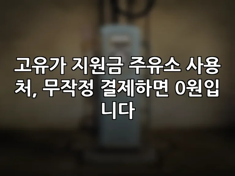 고유가 지원금 주유소 사용처, 무작정 결제하면 0원입니다